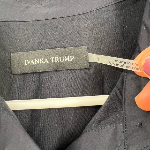 Ivanka Trump blue button down shirt dress cold shoulder 8 - Picture 9 of 9